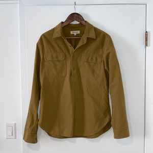 Men’s Madewell mustard green button-up tunic. 100% cotton. Size medium.